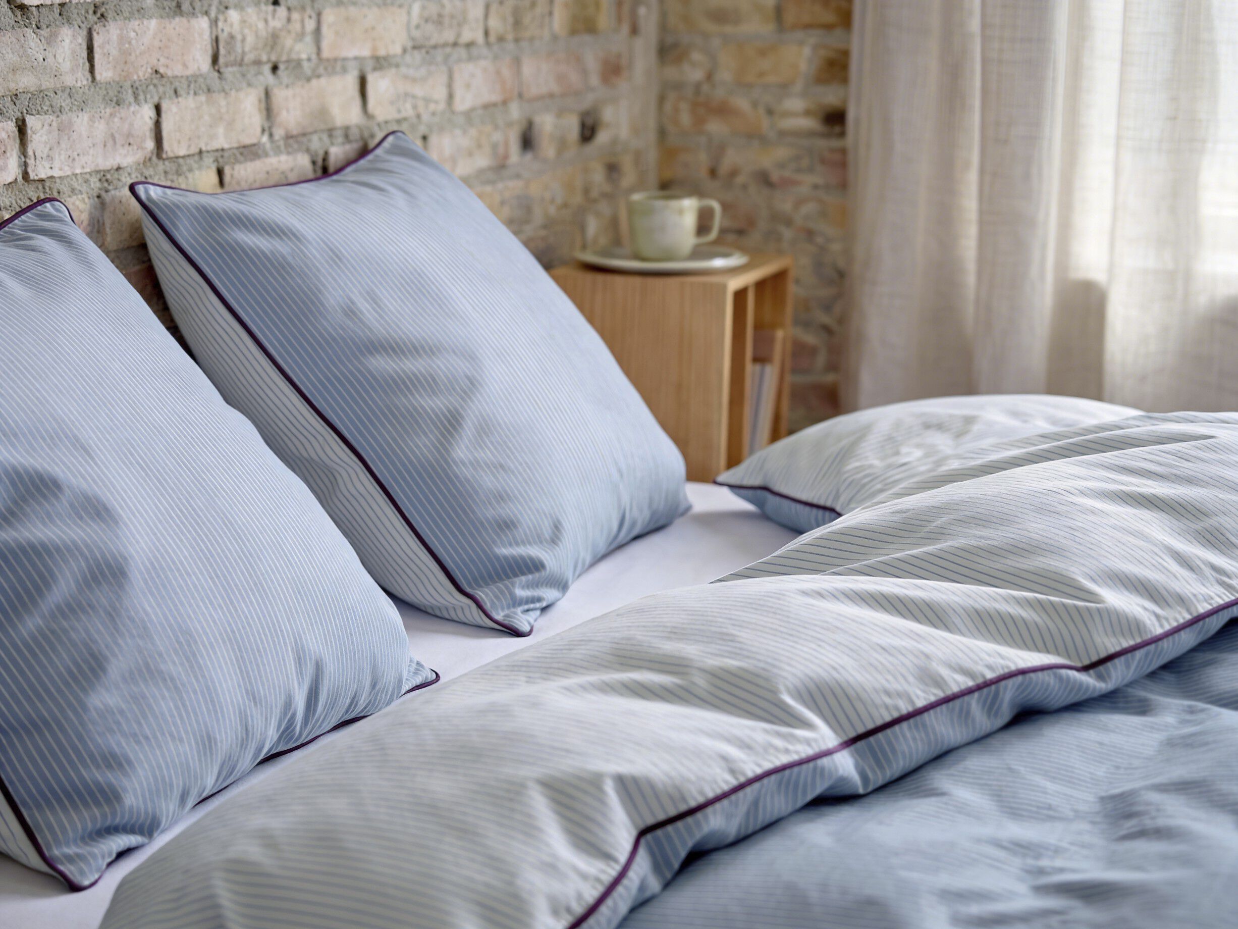 Sengesett 140x200 Frame Linen blue
