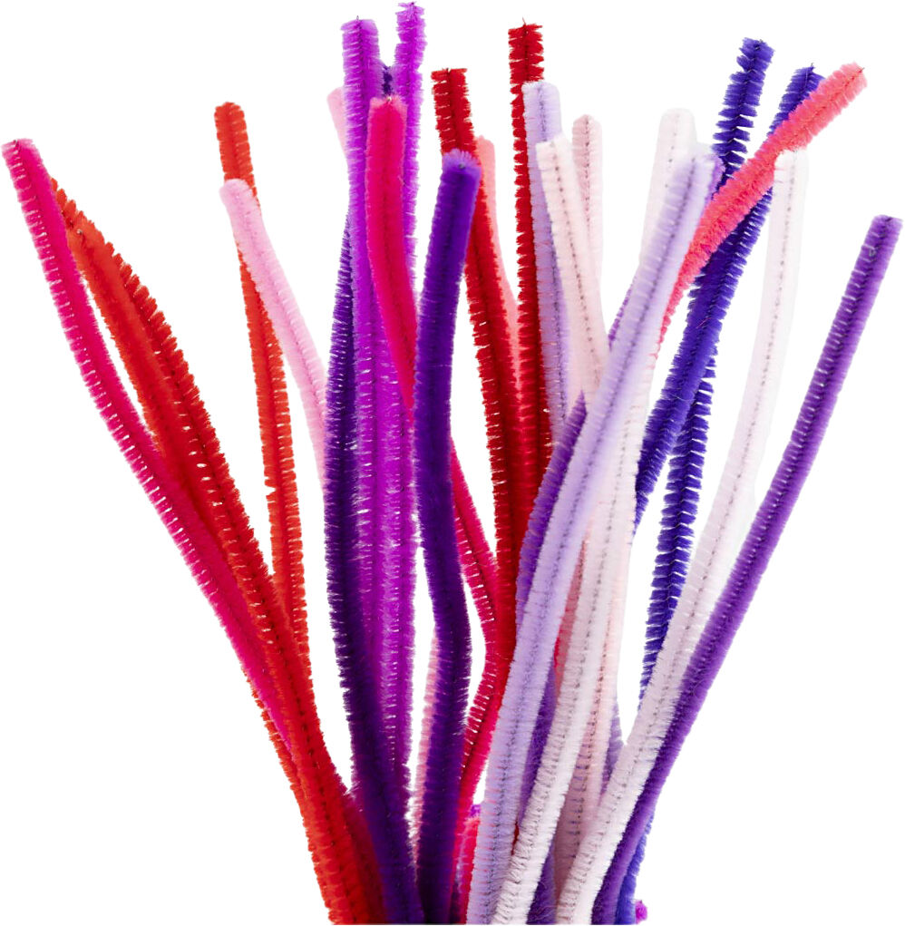 Chenille, L: 30 cm, tykkelse 6 mm, lilla/pink harmoni, 25stk