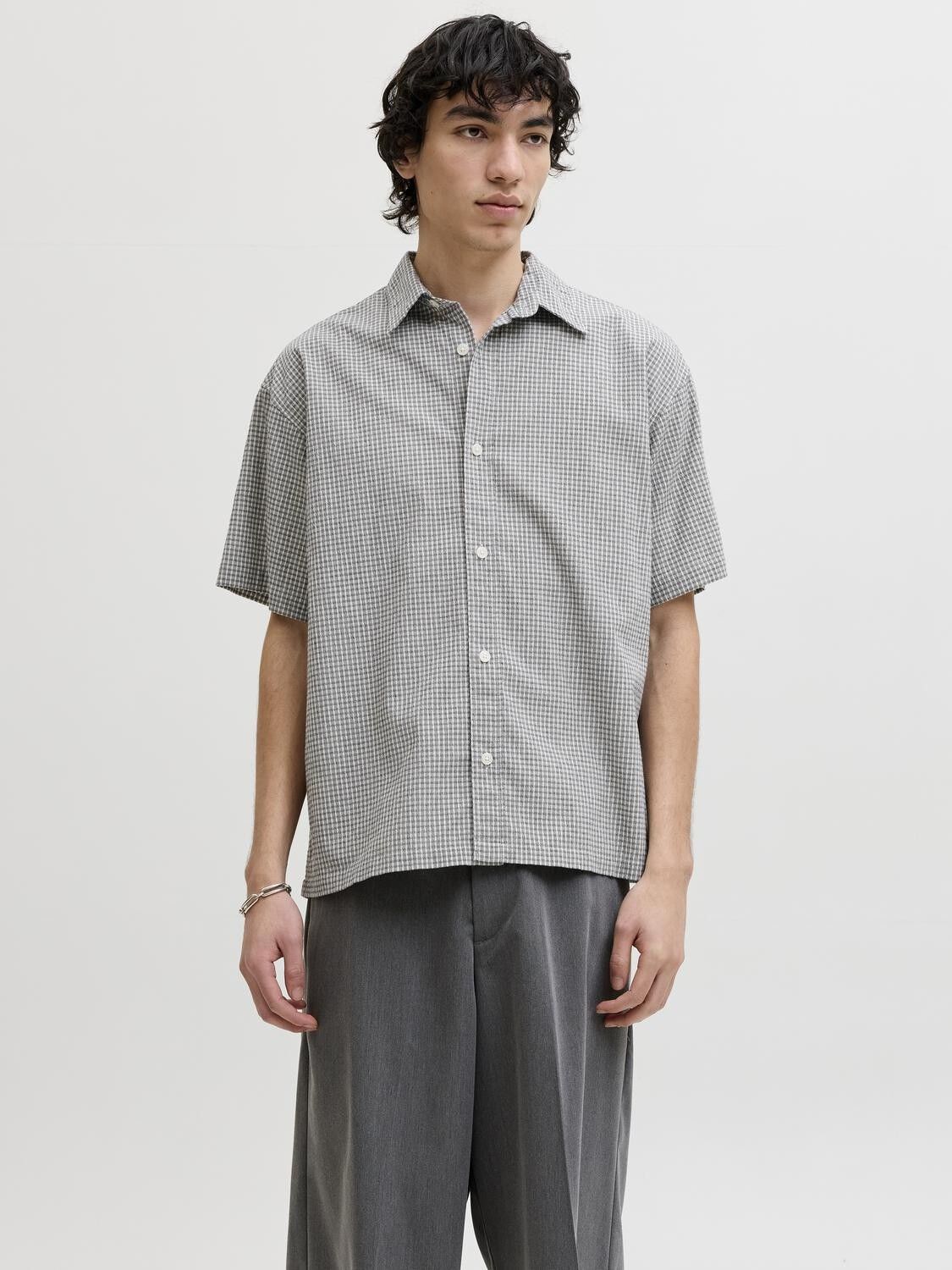 Jorcotedazur Seersucker Check Shirt Ss