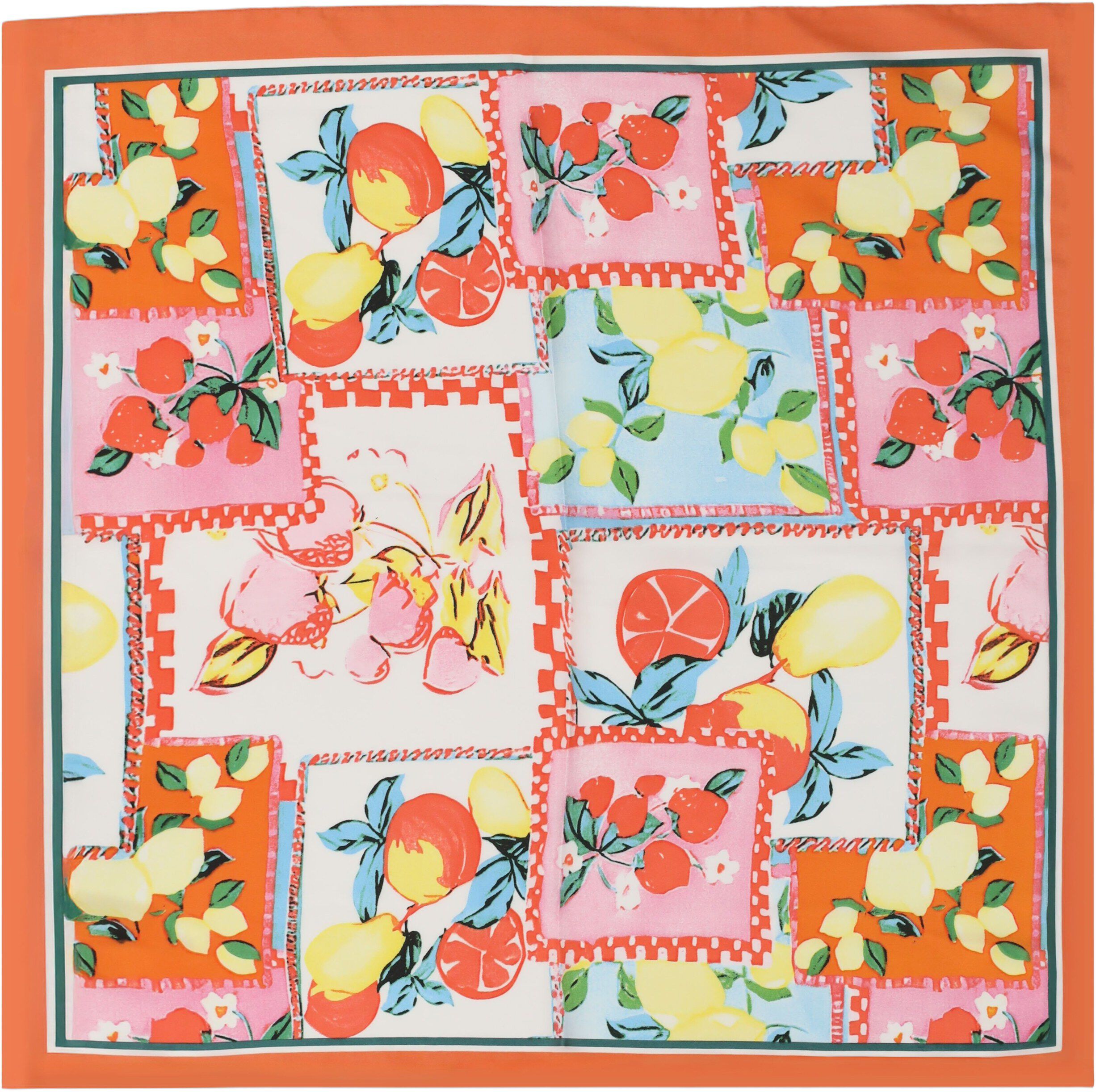 Satin scarf vintage lemon