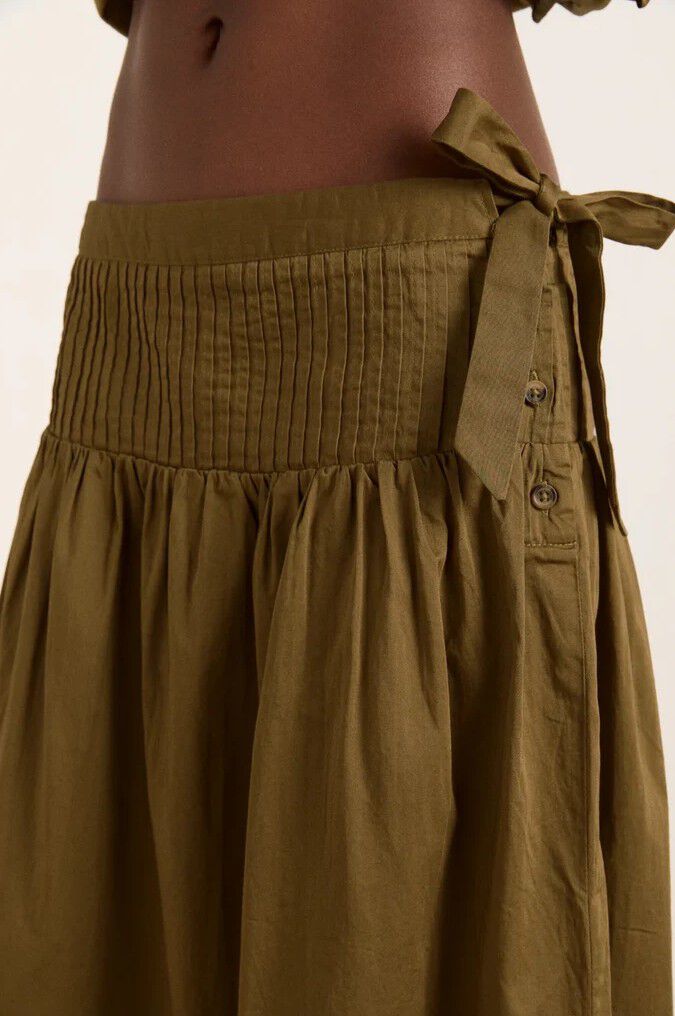 JOSIE MIDI SKIRT - OLIVE