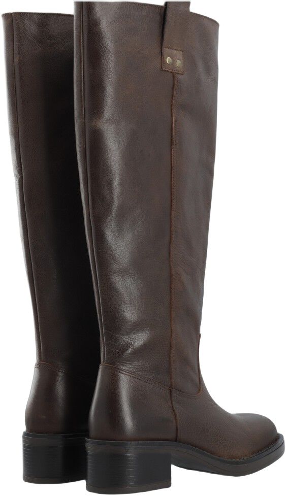 BIAMARY Knee High Pull On Boot Pull Up Leather