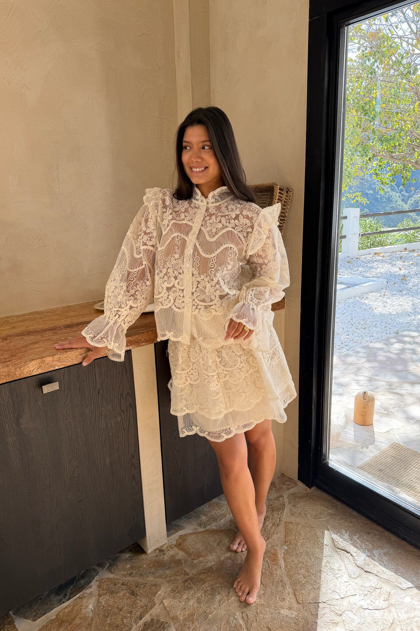 EllinoraIC Lace Mini Skirt