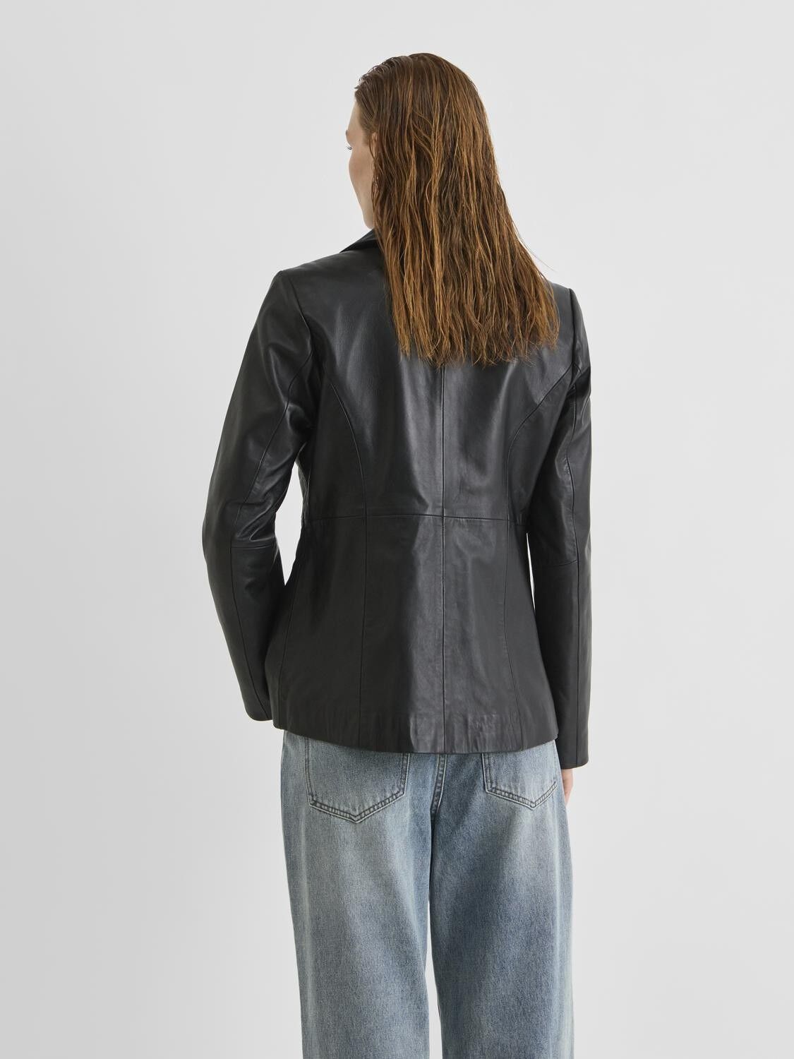 Rouharley L/S Leather Blazer/Ev/Pf