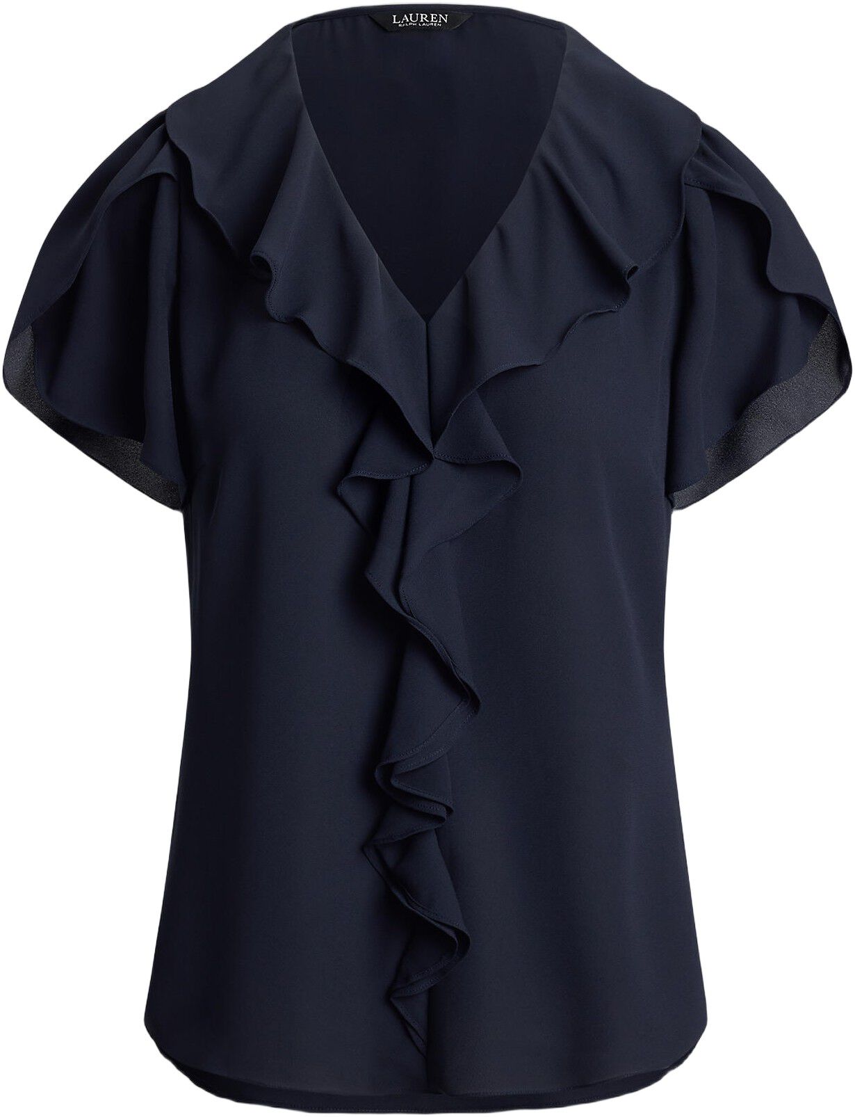 Ruffle-Trim Georgette Blouse