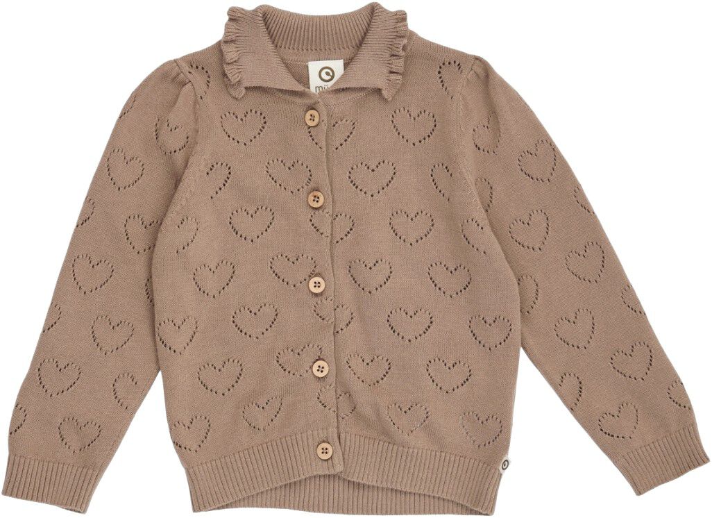 Strikket Pointelle hjertecardigan baby
