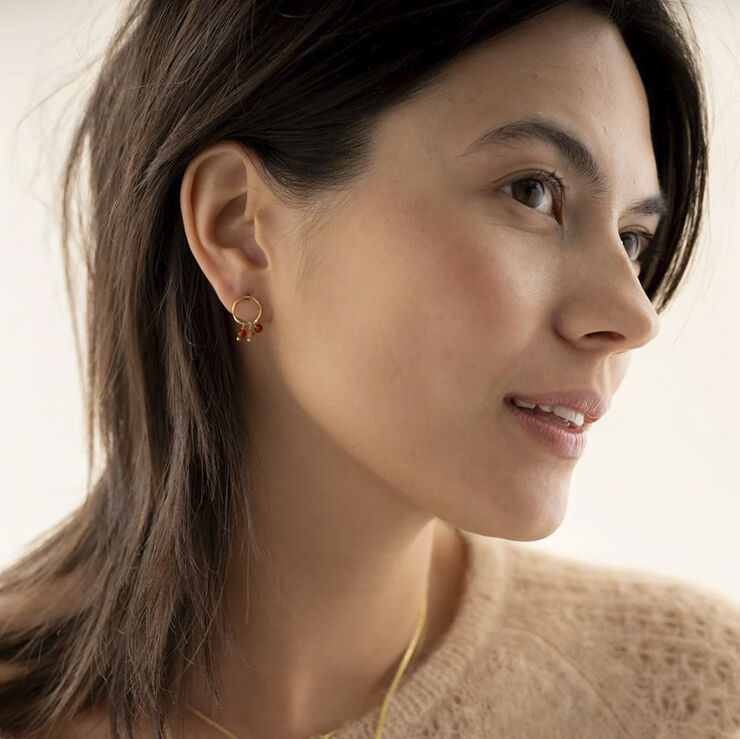 Genuine Carnelian Citrine Earrings GP