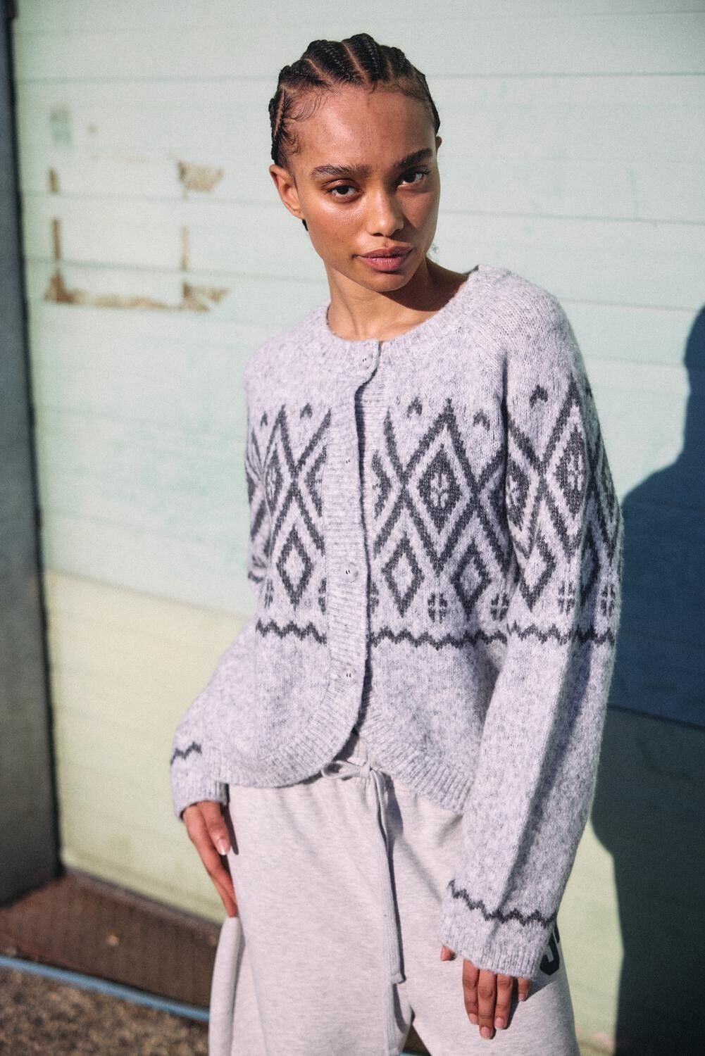 Nmhilda L/S O-Neck Fairisle Cardigan