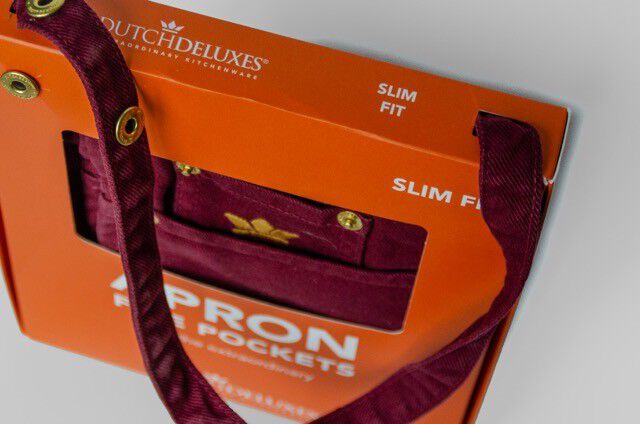 Five Pockets Apron , Slim Fit, Canvas Aubergine Burgundy