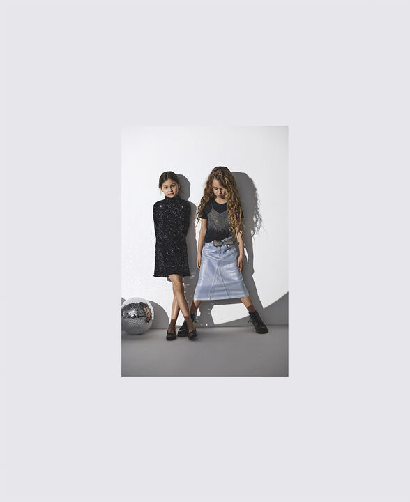 KOGCANAL MAXI SKIRT SILVER DNM RED