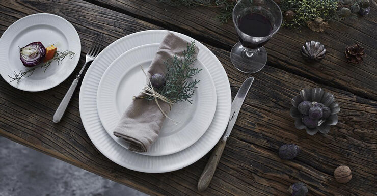 "Tallrik flat Plissé 20 cm Vit"