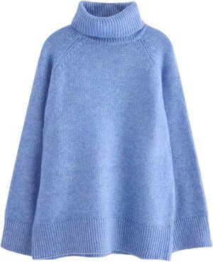 Strikket genser med rullekrage og b