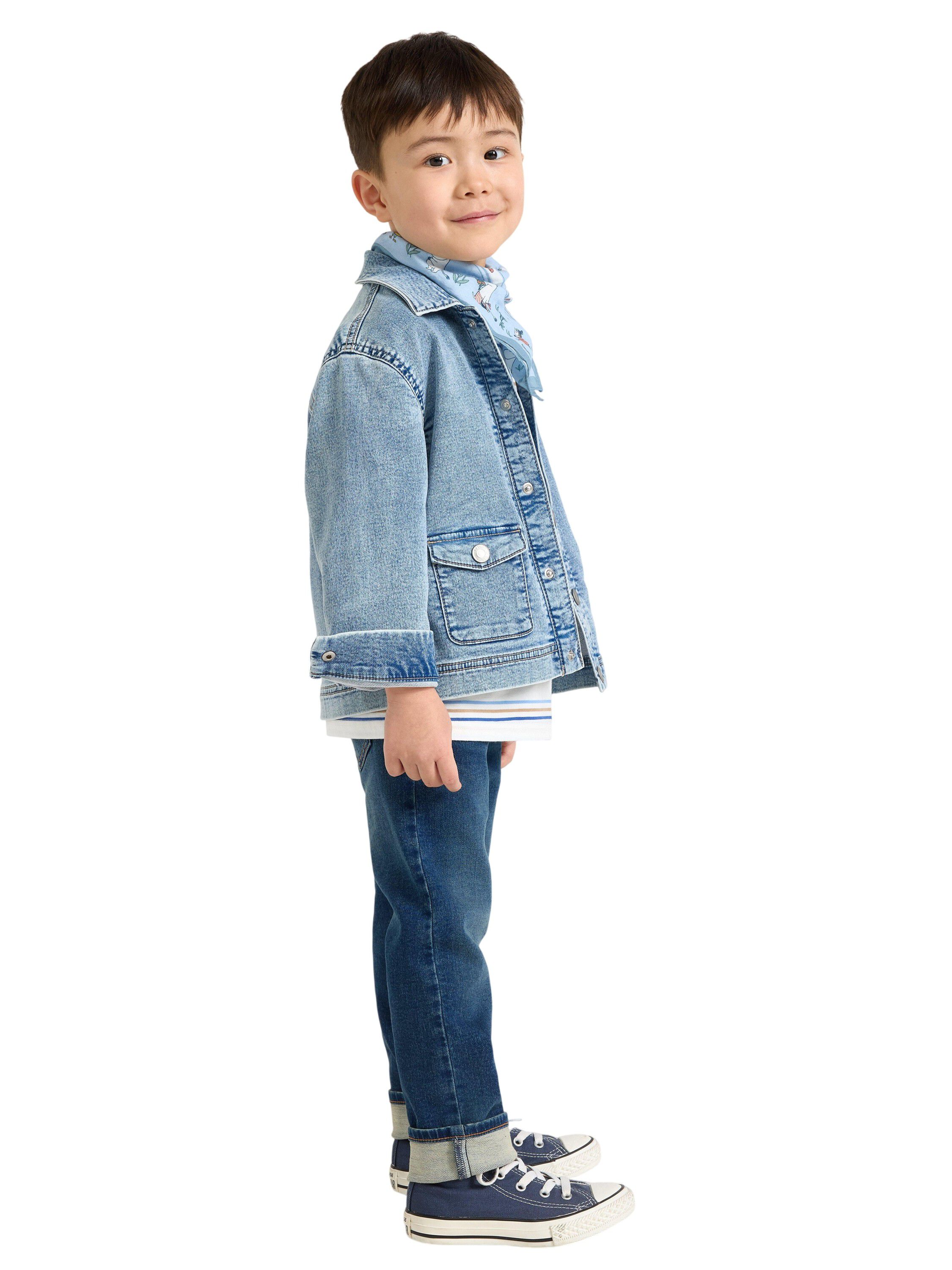 Jakke i denimjersey med avslappet p