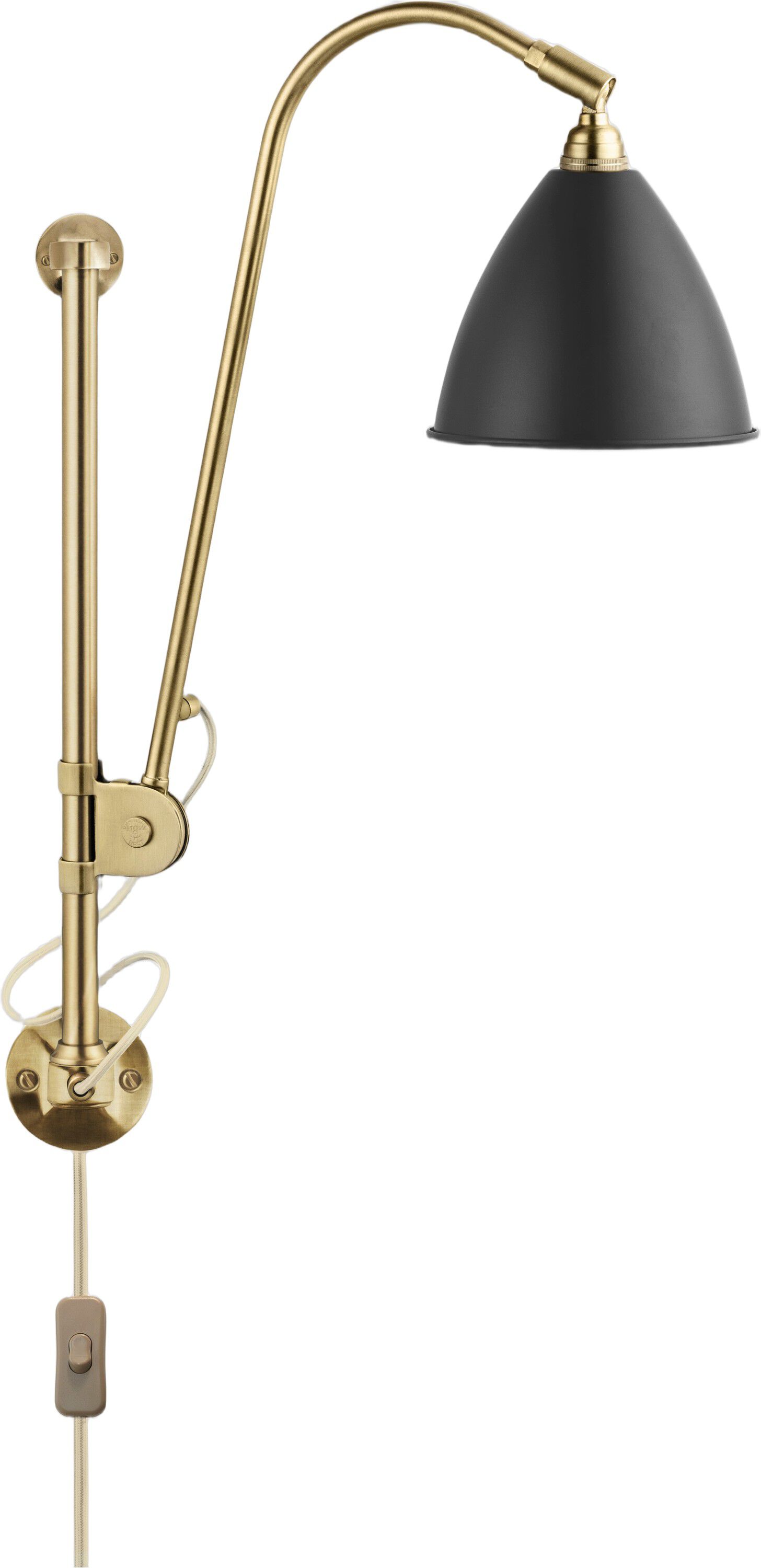 BL5 Wall Lamp - &oslash;16 (Base: Brass, Shade: Soft Black Semi Matt)
