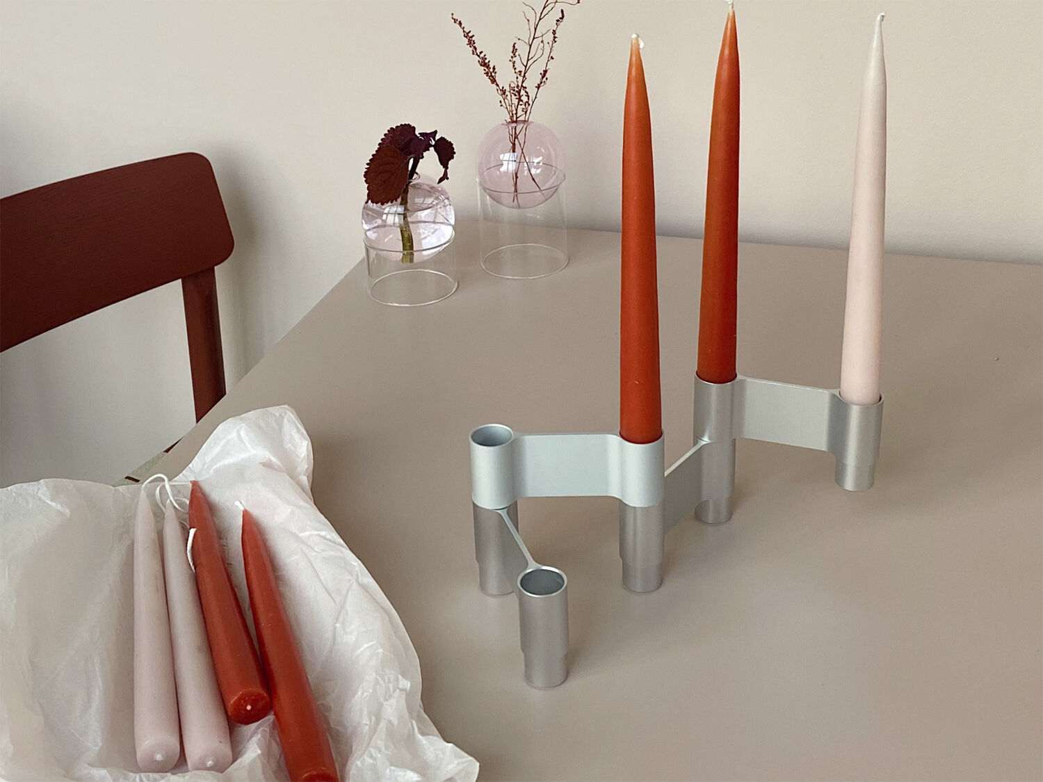 LINK, CANDLE HOLDER, MATT ALUMINIUM, 11060M