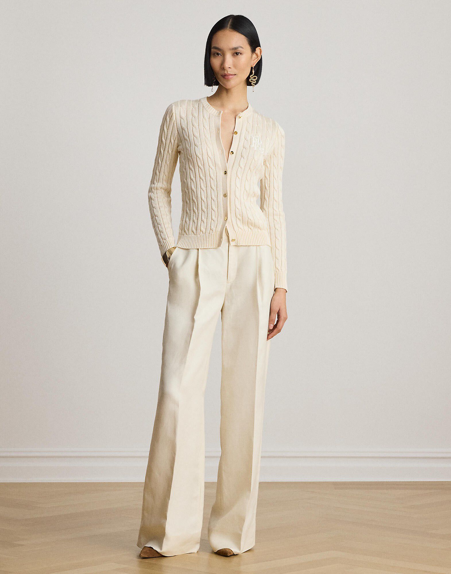 Cable-Knit Cotton-Blend Cardigan