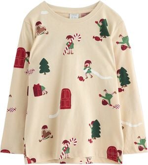 Langærmet top i blød bomuldsjersey