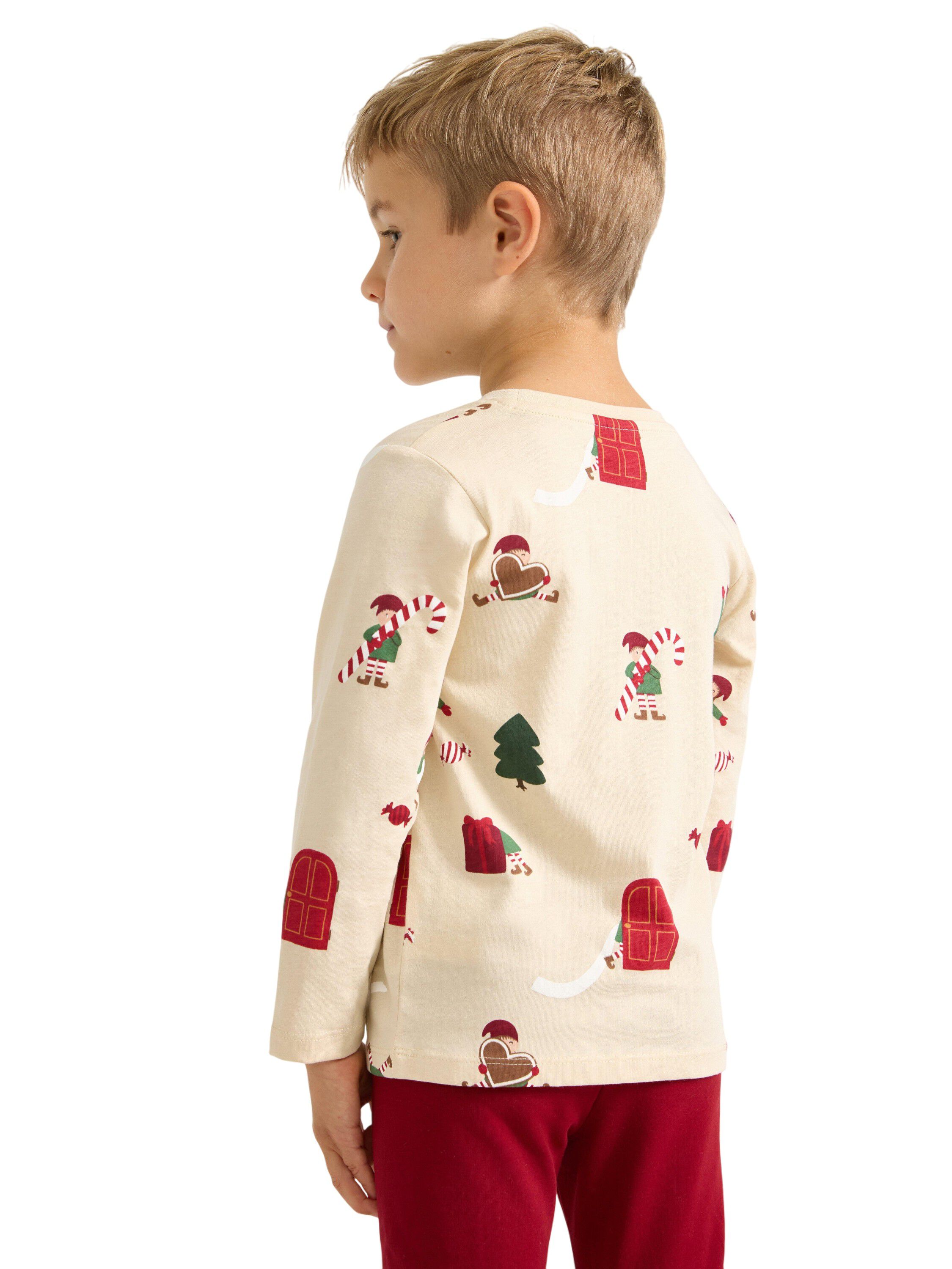 Lang&aelig;rmet top i bl&oslash;d bomuldsjersey