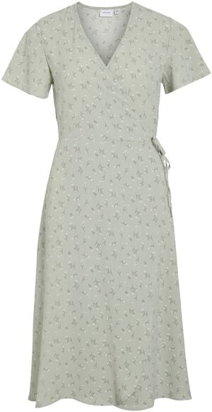 VILOVIE S/S WRAP MIDI DRESS - NOOS