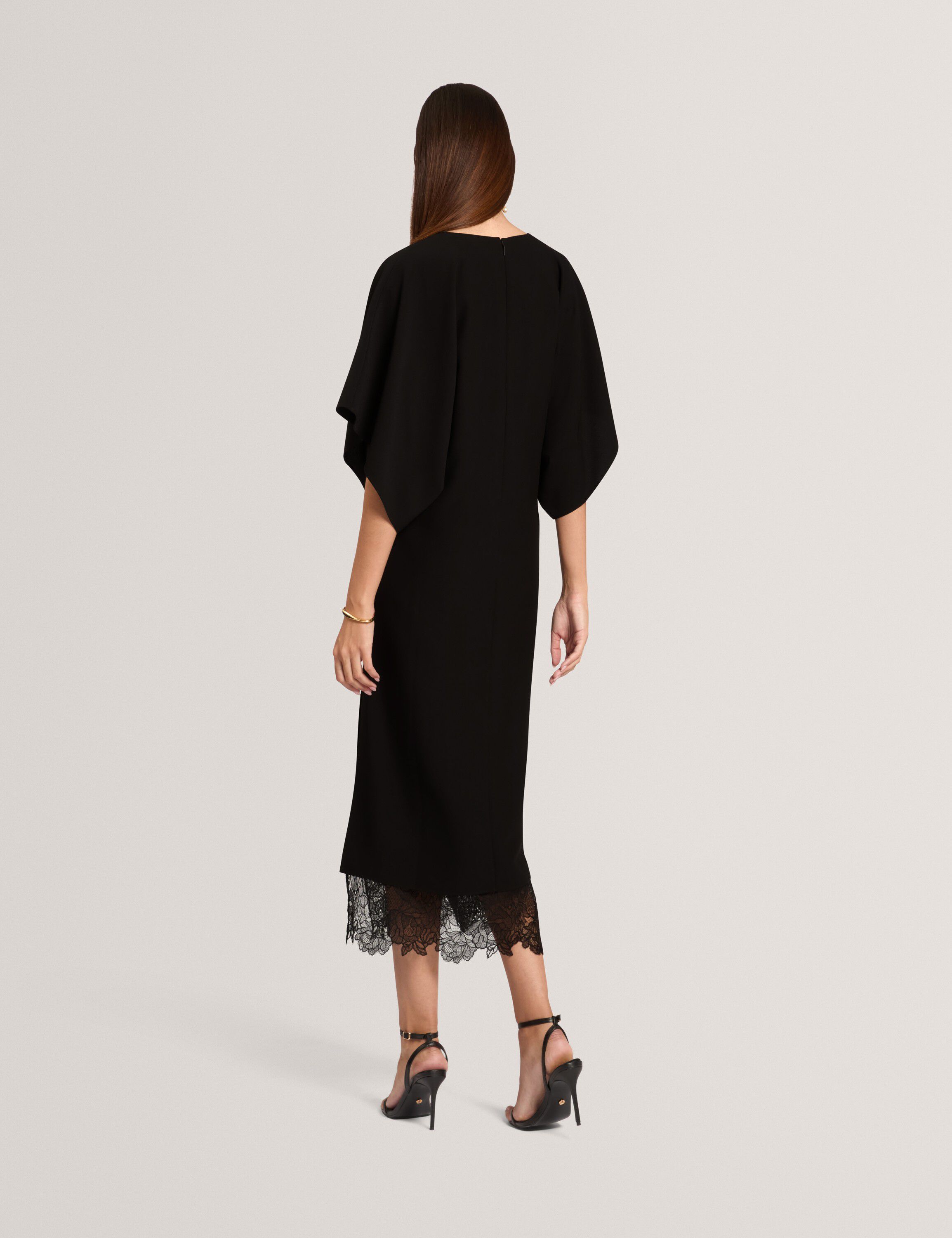 LANCHA Batwing Midi Dress With Lace