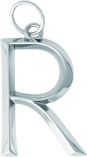 Iittala bogstav vedhæng R 5cm metal