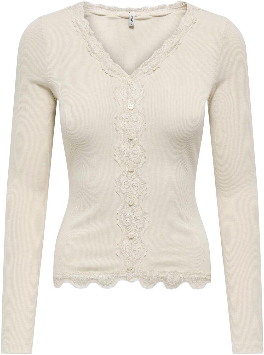 ONLENEA L/S LACE MIX PLACKET TOP JR