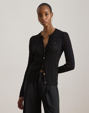 Cable-Knit Cotton-Blend Cardigan