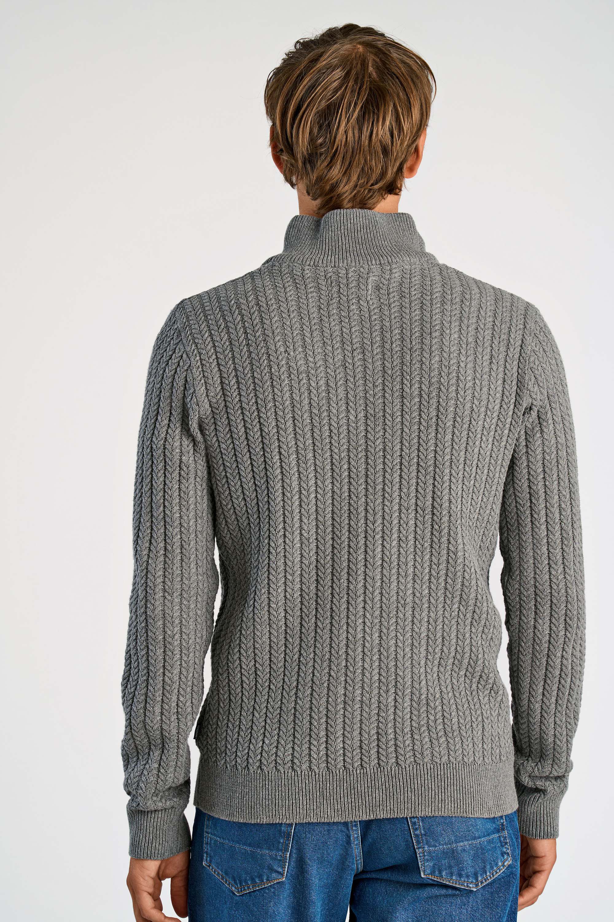 Recycle cabel knit half zip