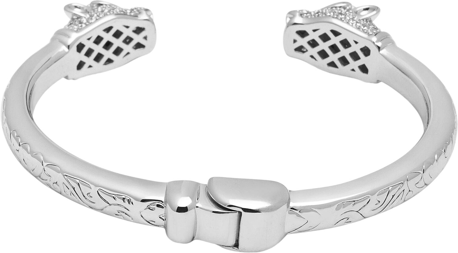 Men's Panther Bangle with CZ in Silver Plated Brass