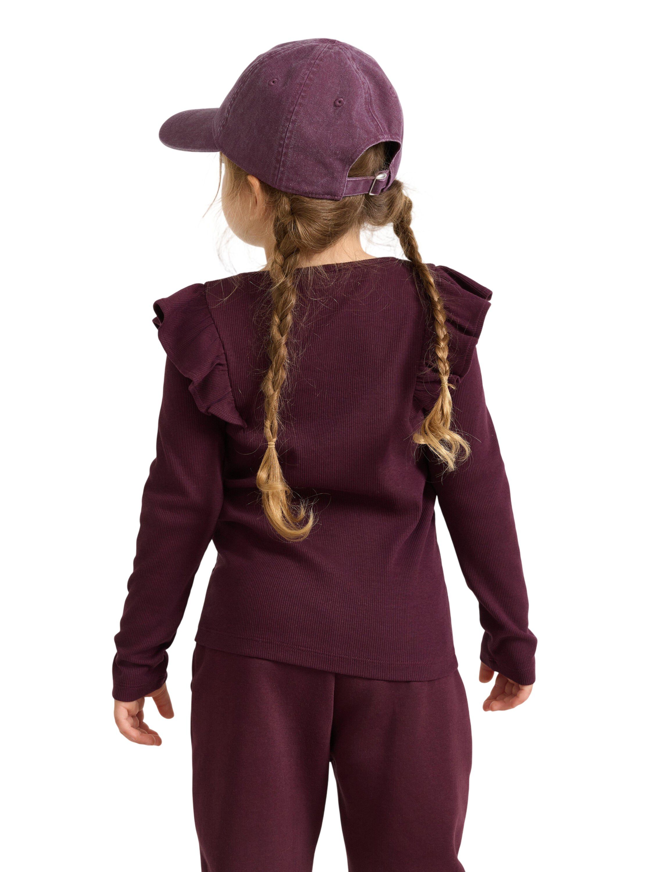 Long-sleeved top in ribbed cotton j