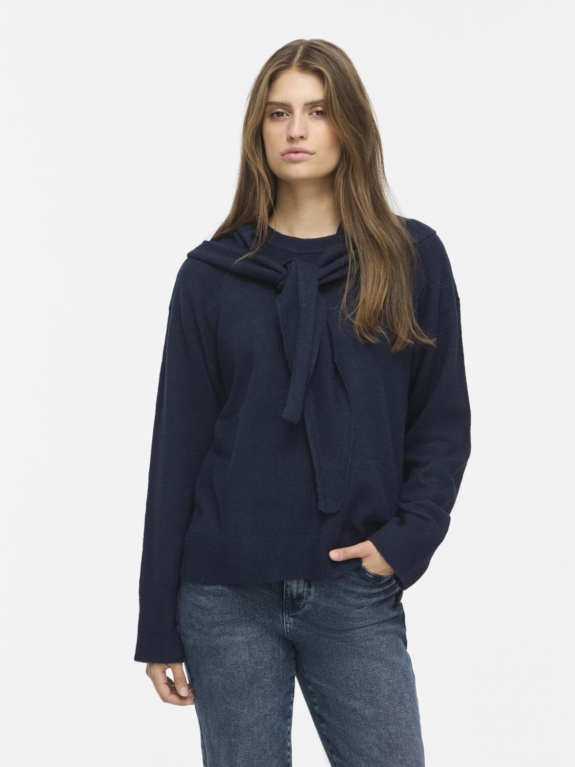 Nmsabrina L/S O-Neck Scarf Knit Top