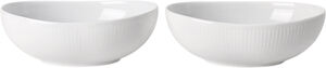 Hvid Riflet oval skål 2-pak 37 cl