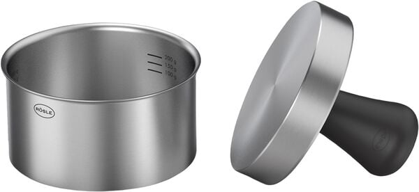 Burgerpresser PRO 12,2 x 9 cm 18/10 stål/TPE