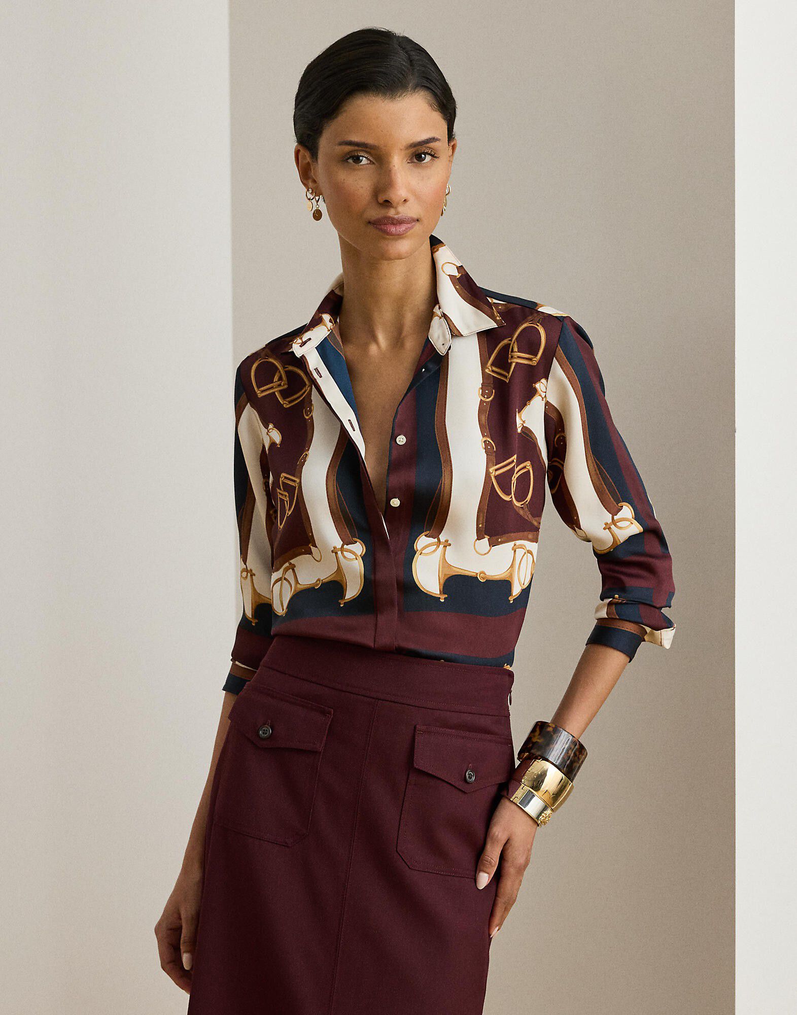 Classic Fit Equestrian-Print Twill Shirt