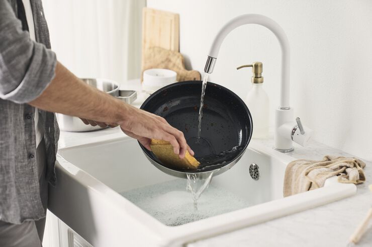 Stegepande, 24 cm, 18/10 rustfrit stål, Keramisk belægning