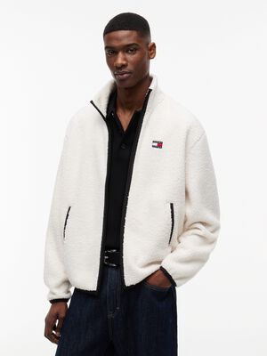 Badge Teddy Relaxed Zip-Thru Sweatshirt