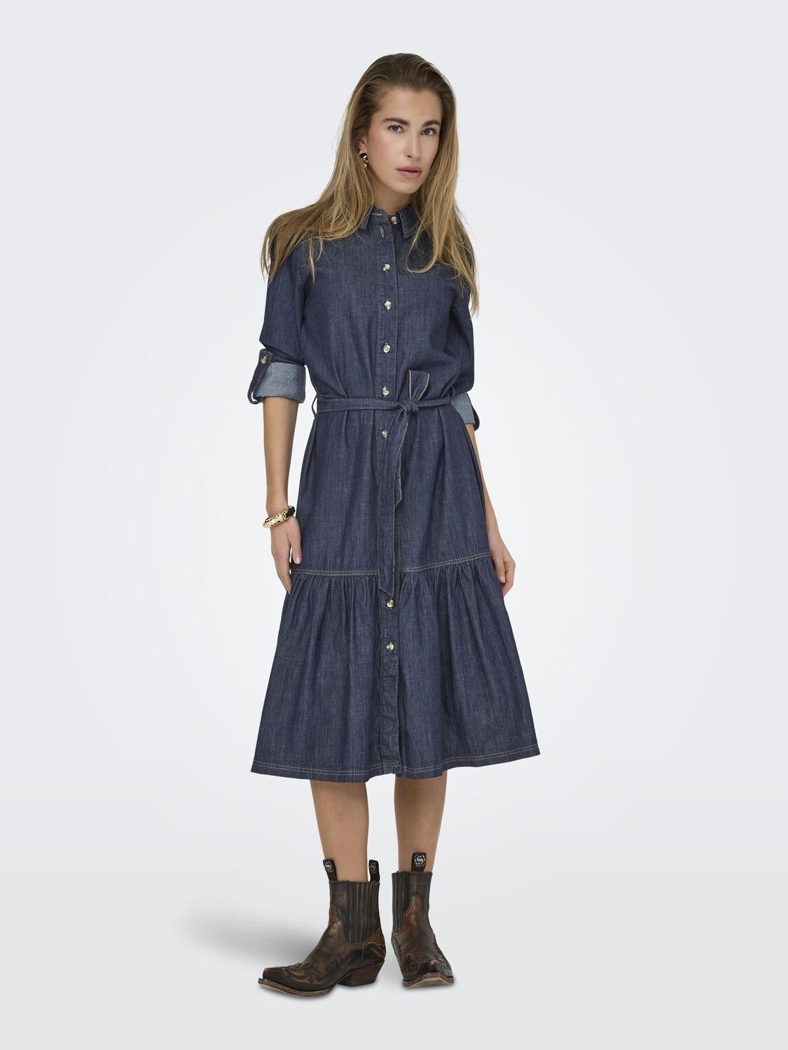 Onlsevigny Frill 3/4 Sl Long Dress Dnm