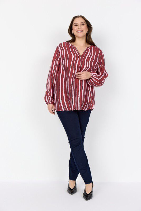 Curvy WA-CHANELLA 1 Bluse R&oslash;d