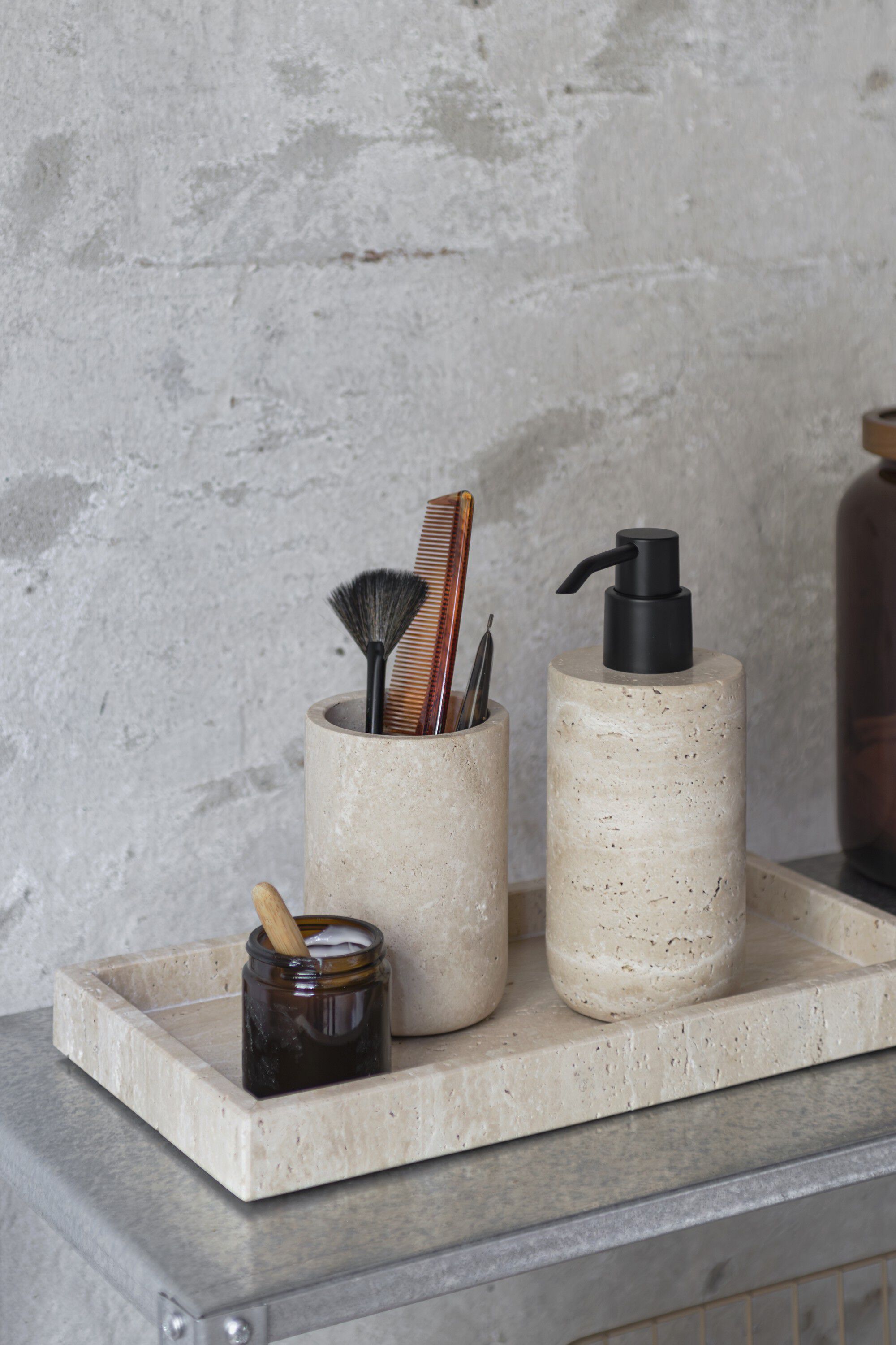 TRAVERTINE toothbrush holder