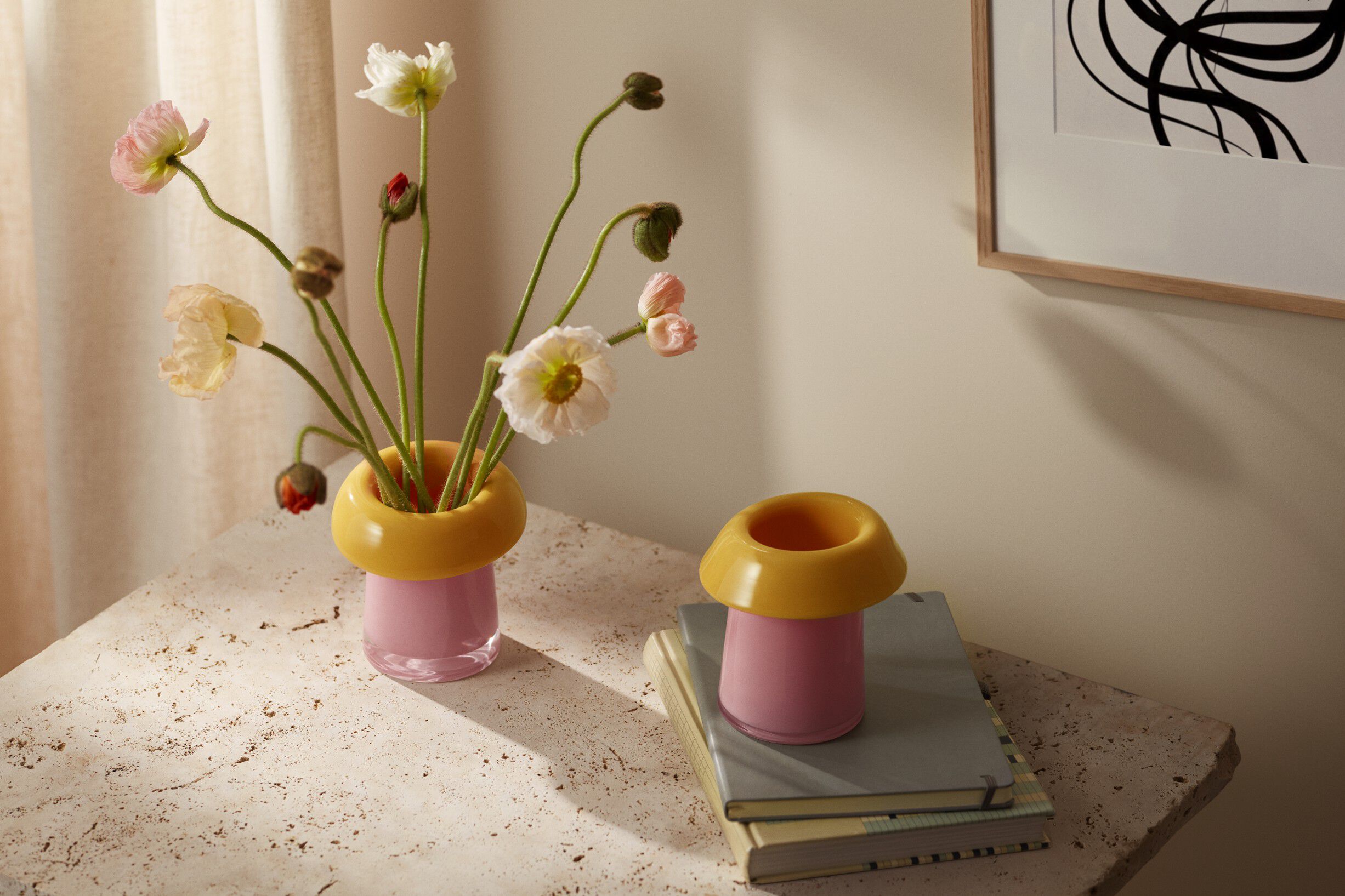 Soma Vase H16. 5 cm pink/orange