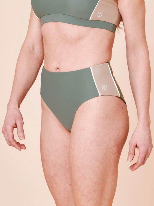 Ubud Colorblock high-waisted bikini bottom - Nero