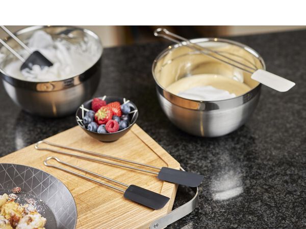 Slikkepott smal 26 cm Stål/Hvit