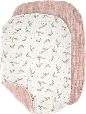 Pusleunderlag 6-lag, 2 stk, muslin, powder bl.