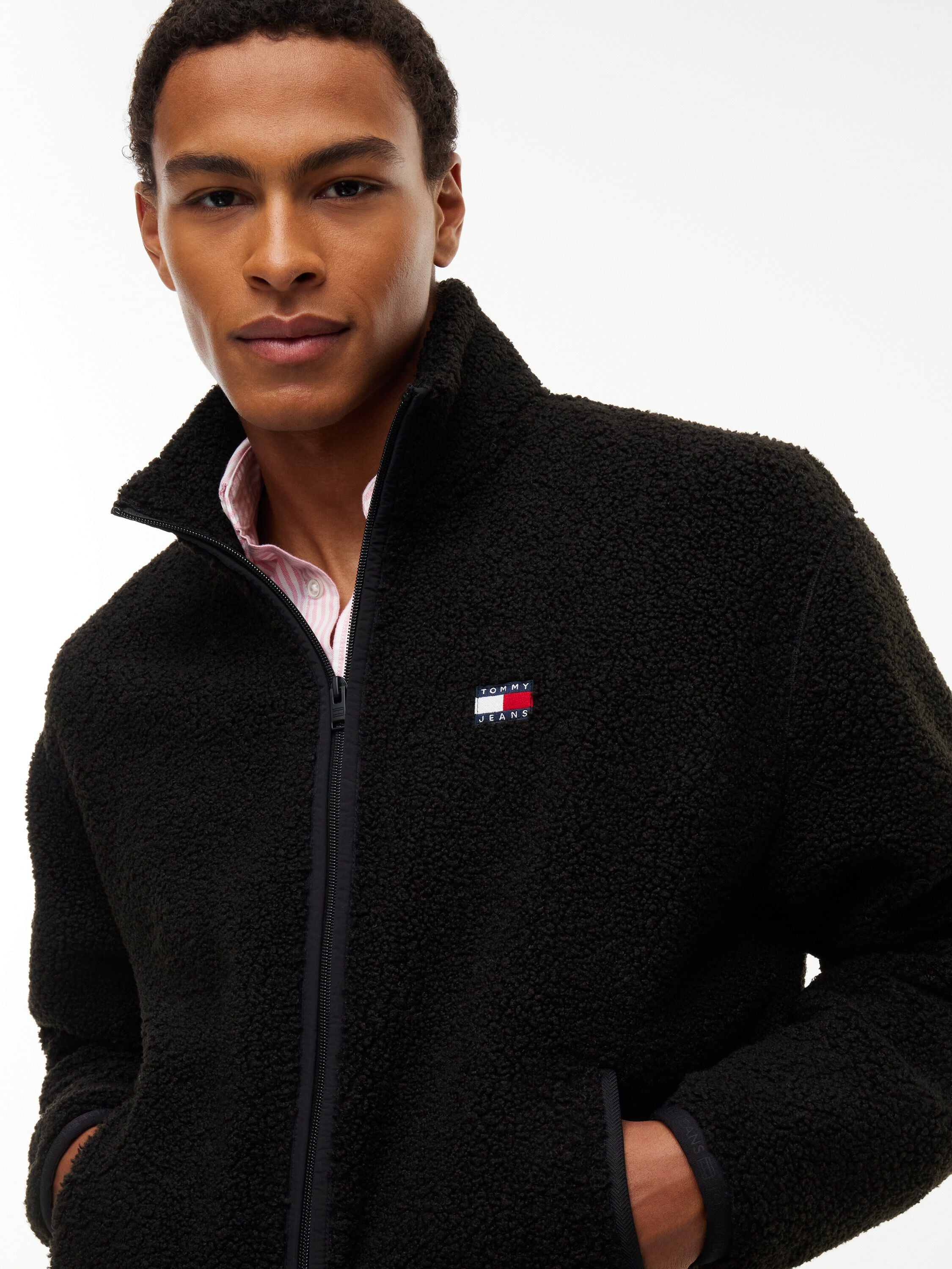 Badge Teddy Relaxed Zip-Thru Sweatshirt