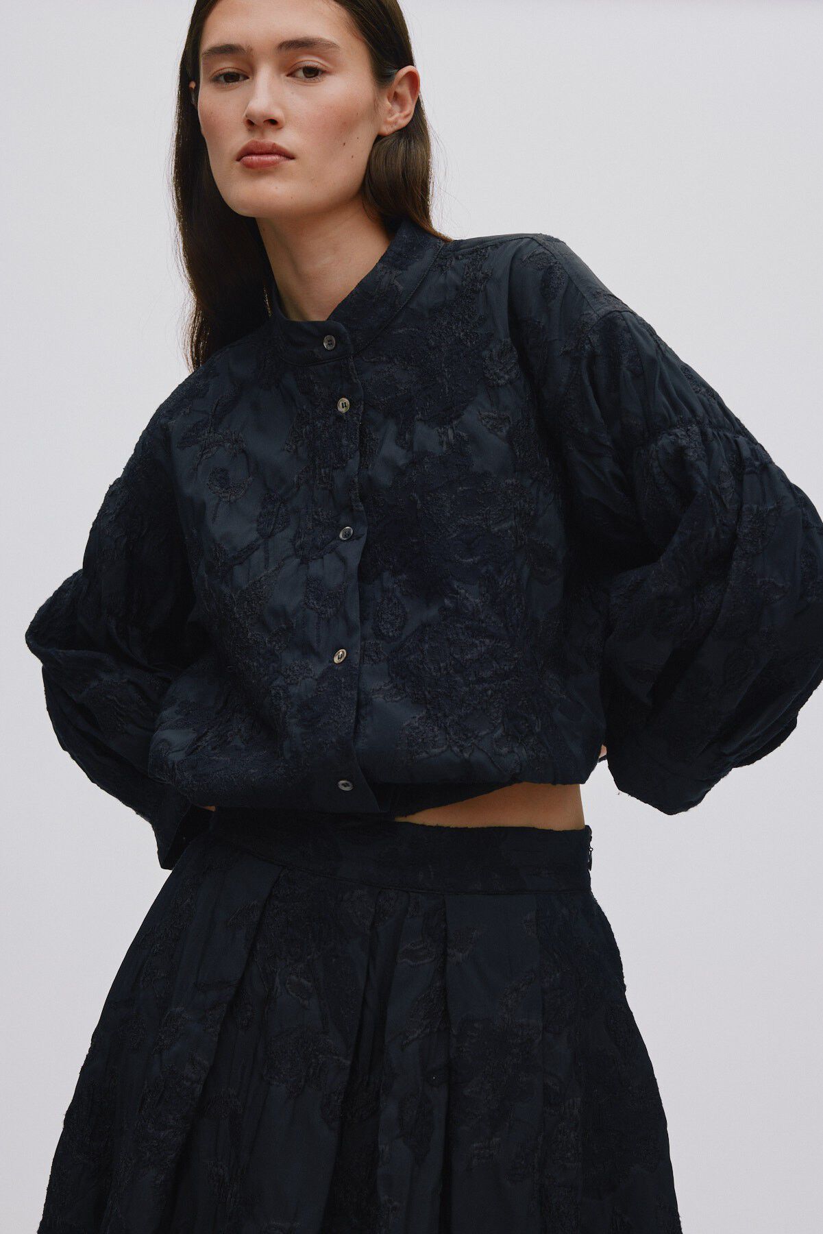 Clipped jacquard shirt jacket - Can