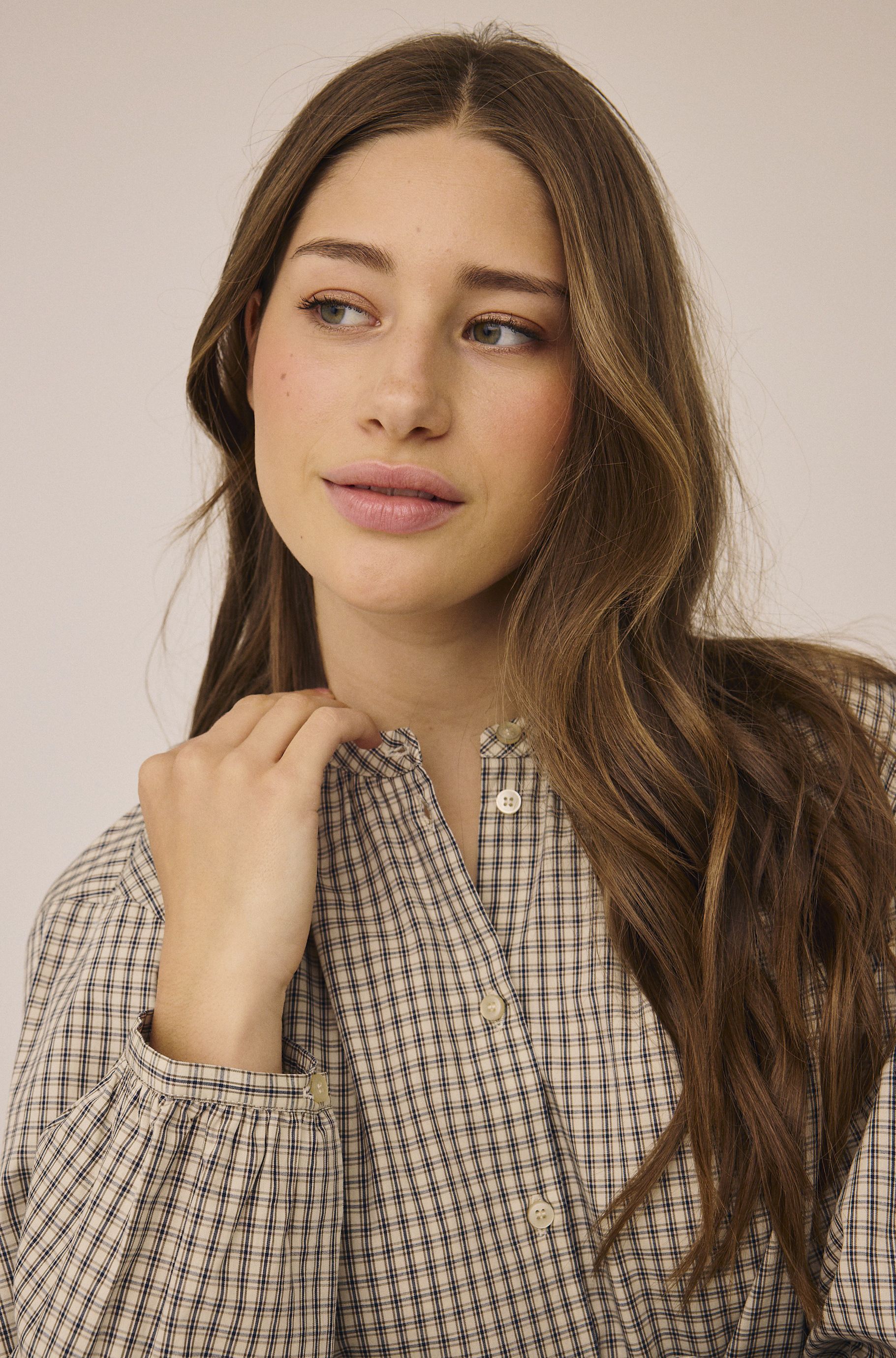 Ellen 3 Check Cotton Shirt - 100% Cotton GOTS