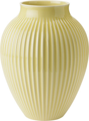 Knabstrup, vase, riller gul, 27 cm