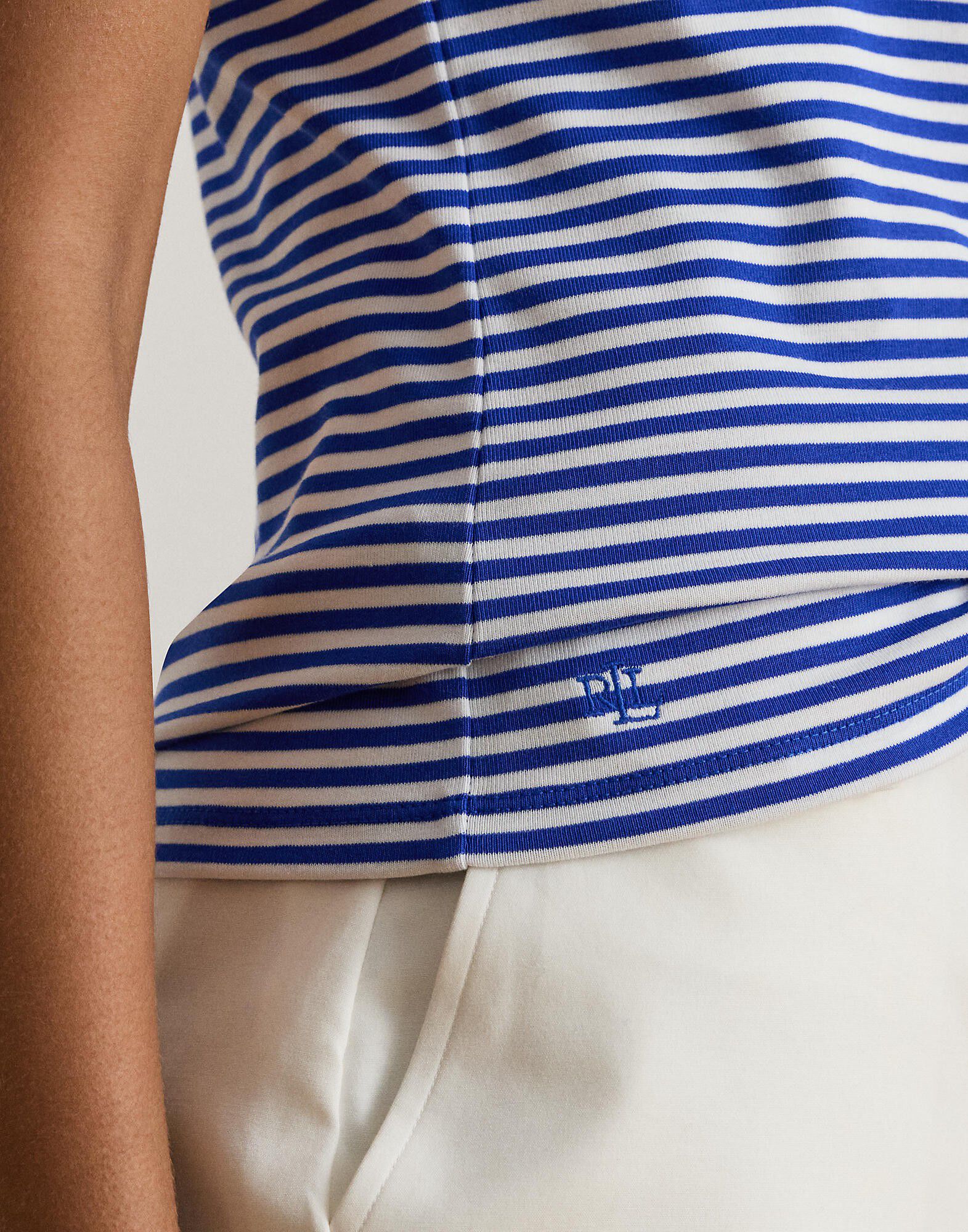 Striped Stretch Cotton Crewneck Tee