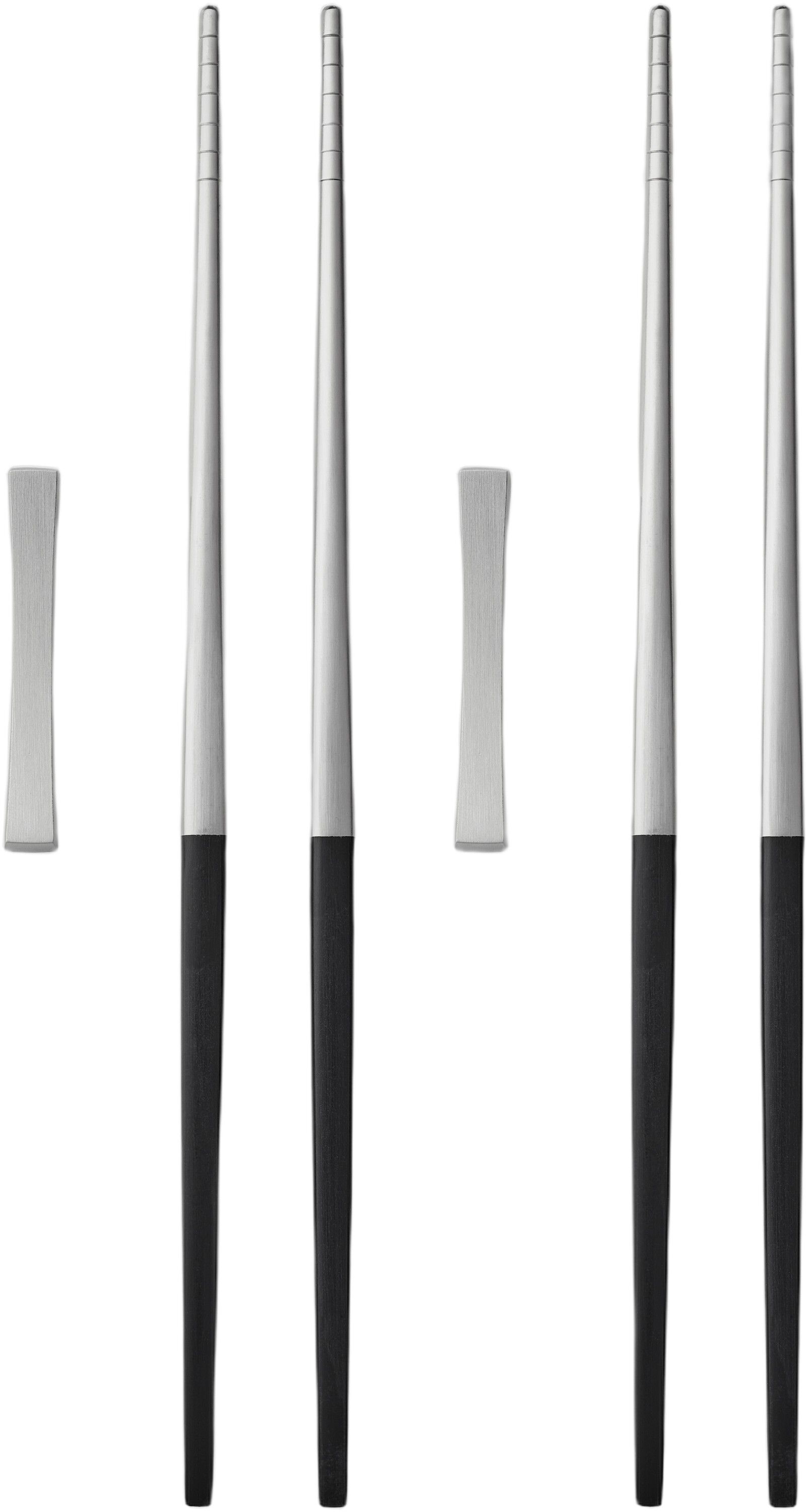 Spisepinner-sett Focus de Luxe 23 cm 6 deler Svart/Matt st&aring;l