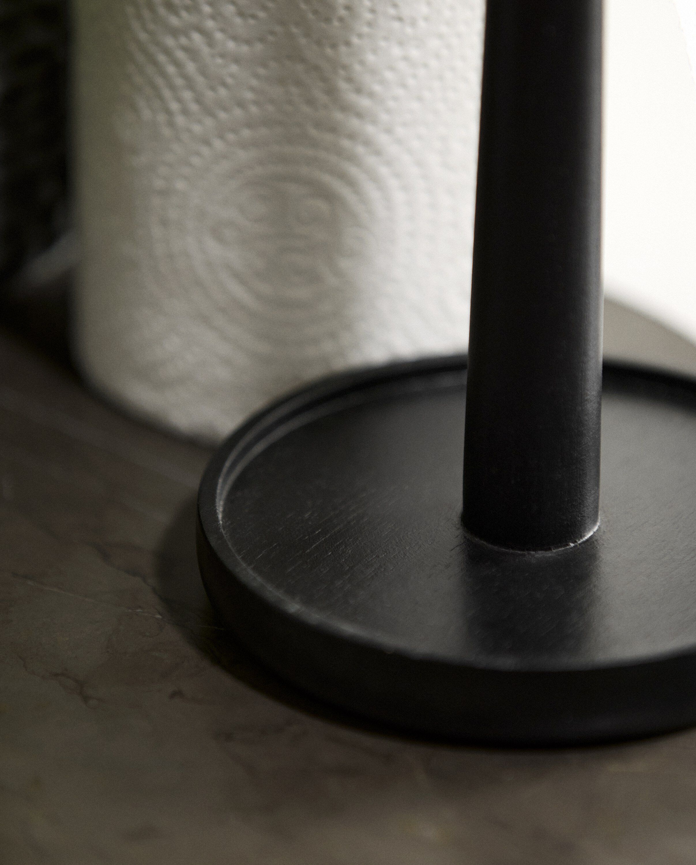 PIPER paper towel holder, wood - black